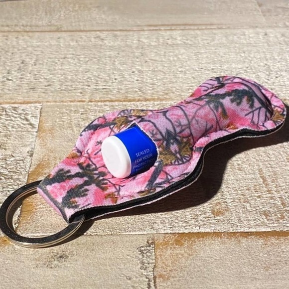 5 for $25 Lip Balm Holder Keychain Camouflage Camo HOLIDAY SALE REDUCED SHIPPING - Picture 2 of 5